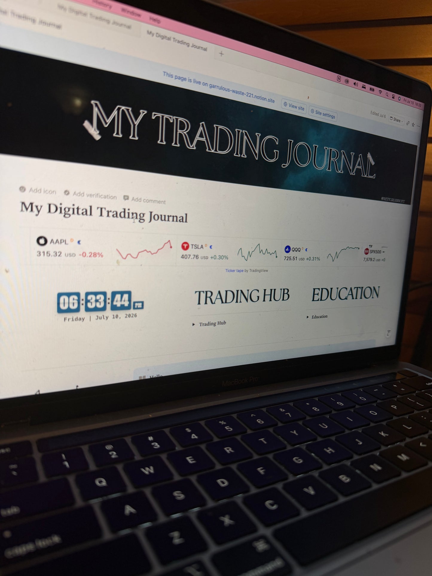 My Digital Trading Journal