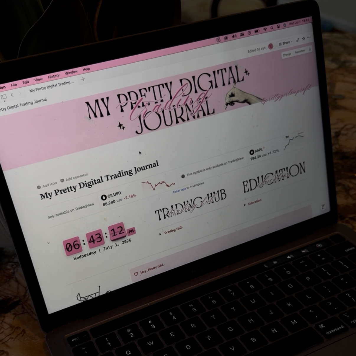 My Digital Trading Journal